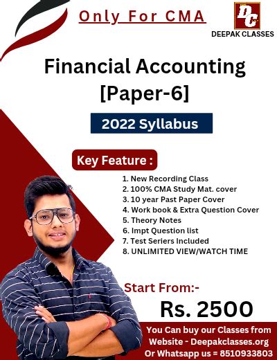 CMA Inter Financial Accounting Paper 6 New Syllabus Deepak Classes