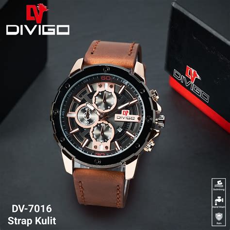 Jual Jam Tangan Pria Divigo Dv Kulit Original Water Proof Tanggal