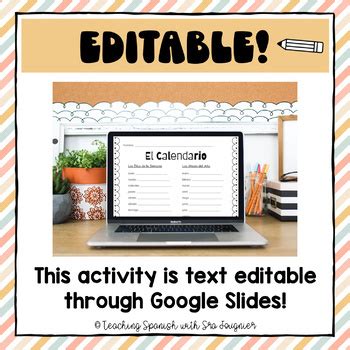 Spanish Calendar Worksheets - Editable - Distance Learning | TpT
