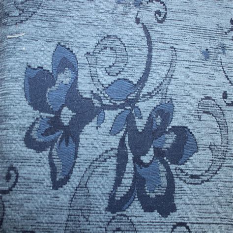 Blue Decorative Floral Upholstery Fabric Fabric Uk