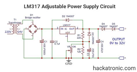 Lm317 Variable Voltage Regulator Circuit
