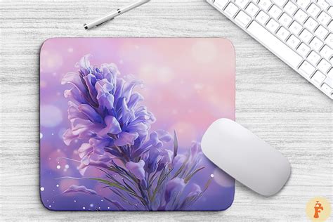 Gentle Lavender Flowers Art Mouse Pad Graphic By Foxmia Creative Fabrica