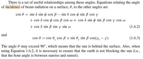 Calculate The Angle Of Incidence Of The Sun For Tilted Surface Researchgate