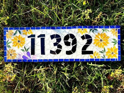 Handmade Custom Mosaic Door Number Special Design Street Adress Sign