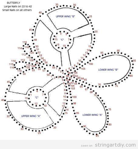 Butterfly and leave String Art, free patterns to download - String Art ...