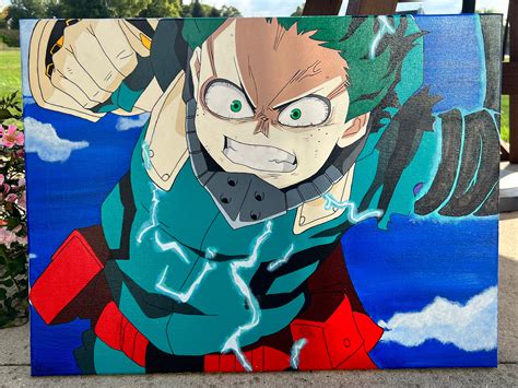 Deku One For All Smash Acrylic Painting Etsy