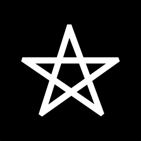 White Star Drawing On Black Background