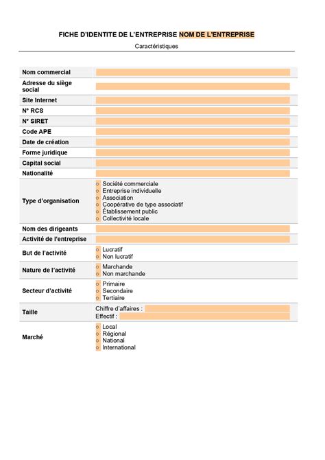 Fiche D Identite De L Entreprise Hot Sex Picture