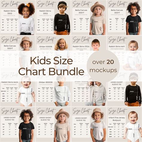 Toddler Youth Size Chart Mockup Bundle Kid Infants Size Chart - Etsy