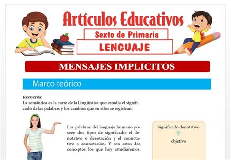 Mensajes Implícitos para Sexto de Primaria Articulos Educativos