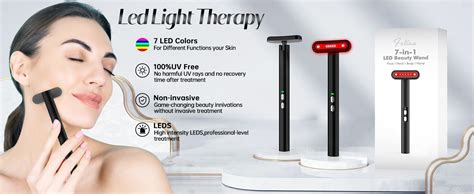 Fxtiaa Led Light Therapy 7 Color Face Skincare Wand With