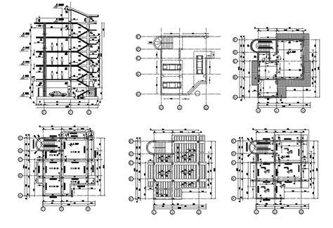 5 Storey Building Design In Dwg File Cadbull