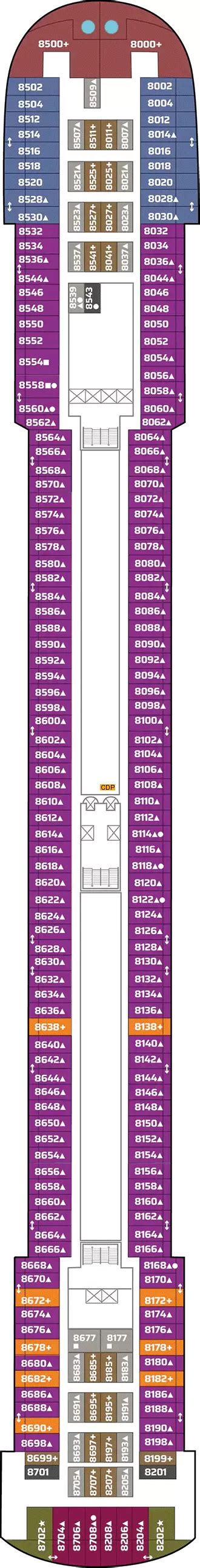 Pride of America Deck 8 deck 8 plan | Cruisedeckplans.com