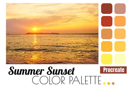 Summer Sunset Color Palette Graphic By Thanaporn Pinp · Creative Fabrica