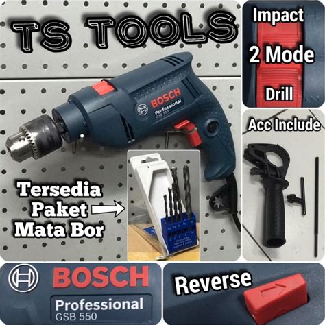 Jual Mesin Bor Tembok Beton 13mm Bosch GSB 550 Impact Drill Bosch