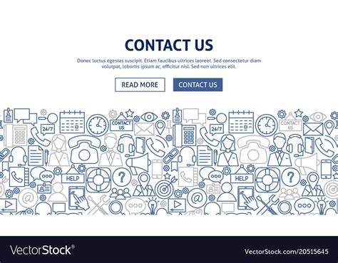 Contact Us Banner Design Royalty Free Vector Image