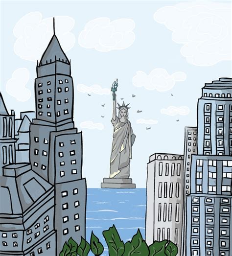 Ilustração Vetorial De Fundo Dos Desenhos Animados De Nova York