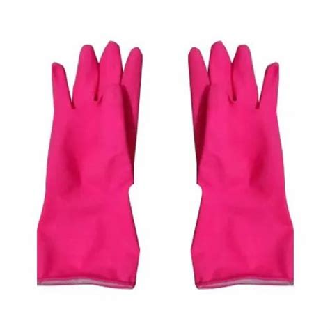 Pink Unisex Household Rubber Gloves Size Medium At Rs 21 Pair In Rajkot