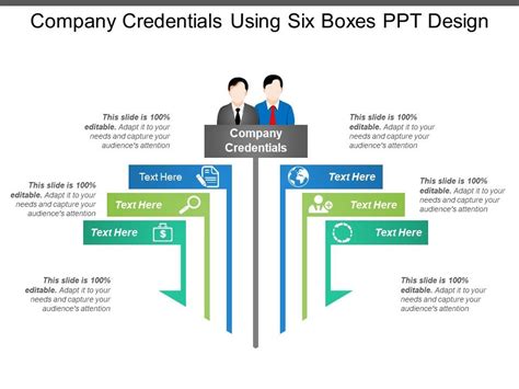 Company Credentials Using Six Boxes Ppt Design | Graphics Presentation ...