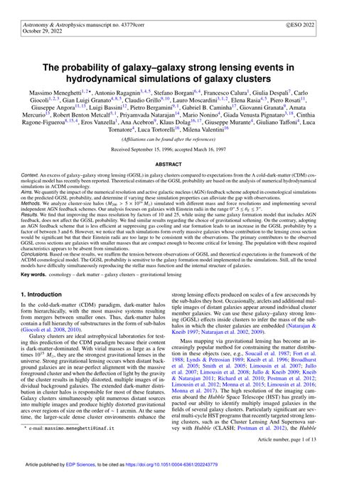 Pdf The Probability Of Galaxy Galaxy Strong Lensing Events In