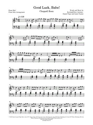 Good Luck Babe Sheet Music Arrangements Available Instantly