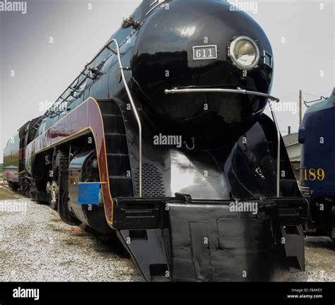 Front View Of Norfolk Western Steam Engine 611 After Restoration At