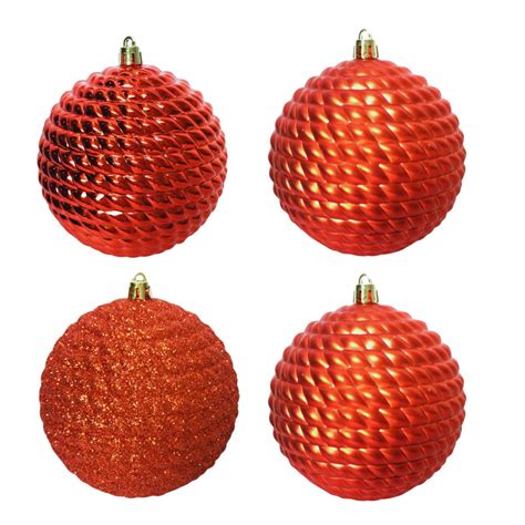 Bolas De Natal Vermelho Enfeite Rvore Natalina Kit Un