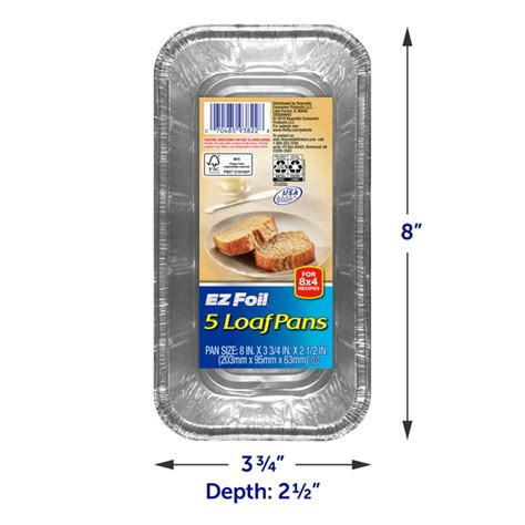 Ez Aluminum Foil Loaf Pans With Lids Medium 8 X 4 Inch 5 Count