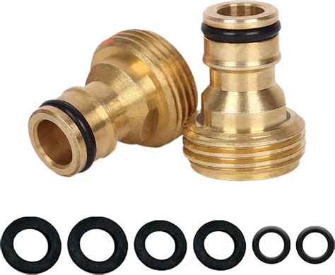 2 Pack Brass Garden Hose Tap Connector 3 4 Inch Brass Male Threaded Tap