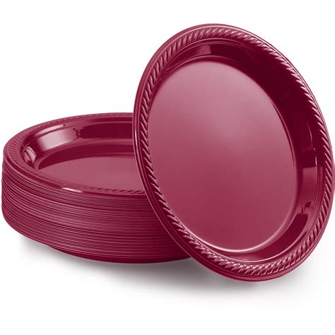 Disposable Plastic Plates Burgundy Inches Plastic Dessert Plates