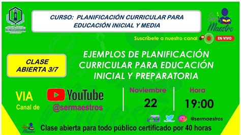 Sermaestros I Clase Ejemplos De Planificaci N Curricular Para