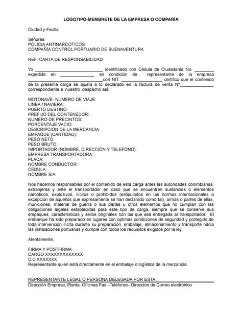 Carta Trabajo Para La Realizacion Del Trabajo Perteneciente A La