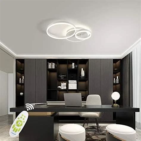 Ikk Modern Ceiling Light Dimmable Led Flush Mount Light Fixture With Remote Control 3 White