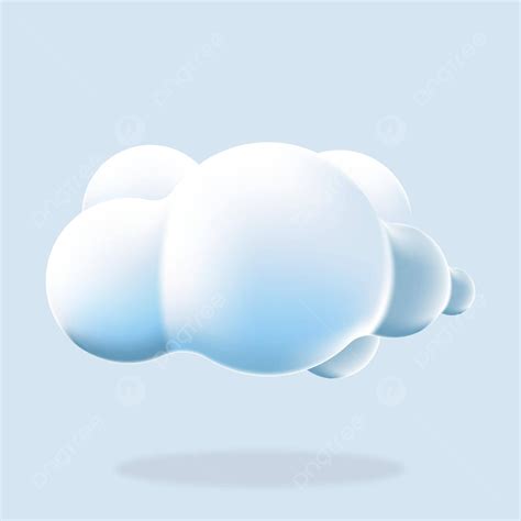 Icono De Nube Esponjosa D Sobre Fondo De Cielo Azul Vector Png