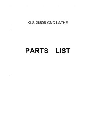 Kent Usa Kls N Cnc Lathe Parts List Manual Pdf Cnc Manual