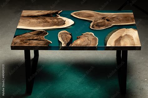 Expensive Vintage Furniture The Table Is Covered With Epoxy Resin And