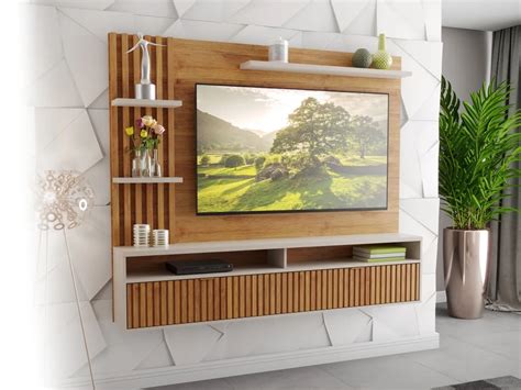 Painel Versalles Rud Rack Cor Mel Off White Tv 65 1 80 Entrega