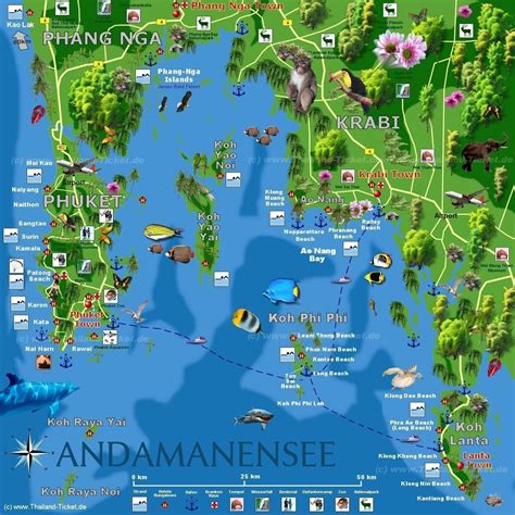 Krabi Koh Phi Phi Map Phuket Thailand, Beste Reisezeit Thailand ...