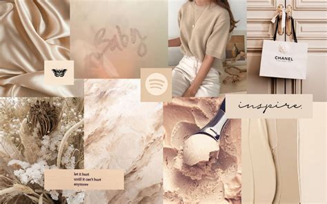 Beige Aesthetic Collage Laptop Wallpapers Beige Aesthetic 47 Off