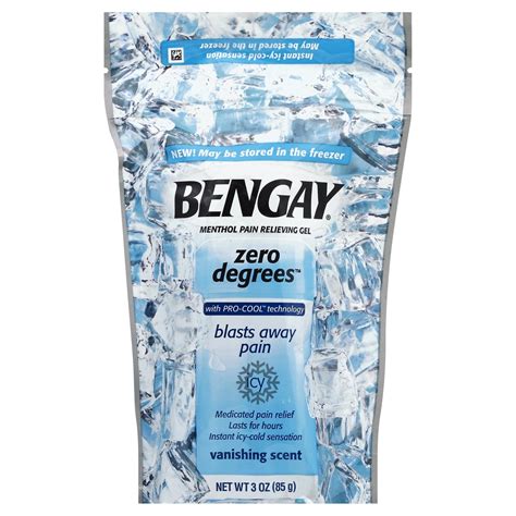 Bengay Zero Degrees Vanishing Scent Menthol Pain Relieving Gel Oz Shipt