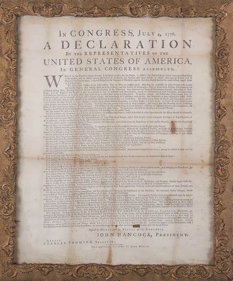 Dunlap Broadside Declaration Of Independence Dunlap Broadside