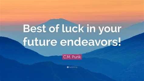 C M Punk Quote Best Of Luck In Your Future Endeavors