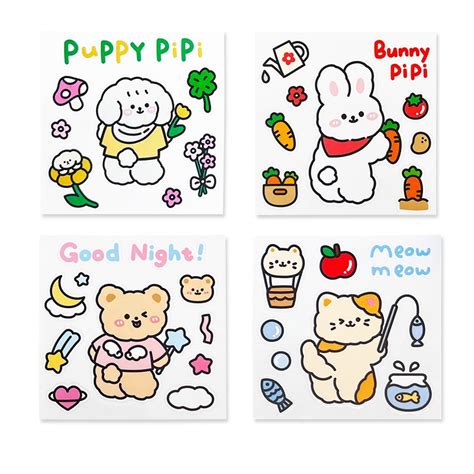 Simplus Sticker Cute Stickers Korean Design Waterproof Sticker Cute ...