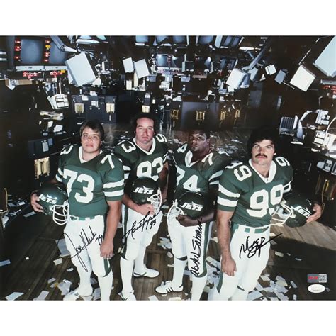 New York Sack Exchange Jets 16x20 Photo Signed By 4 With Joe Klecko