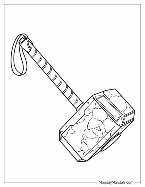 23 Thor Hammer Coloring Page Leeannefreyja