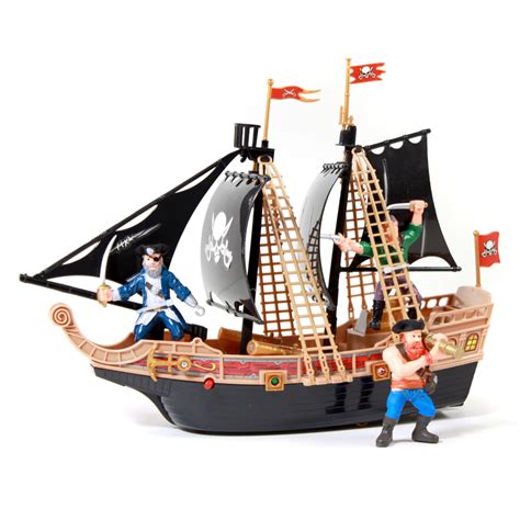 KidPlay Scurvy Boys Light up Pirate Ship Adventure Boat Toy with Real ...