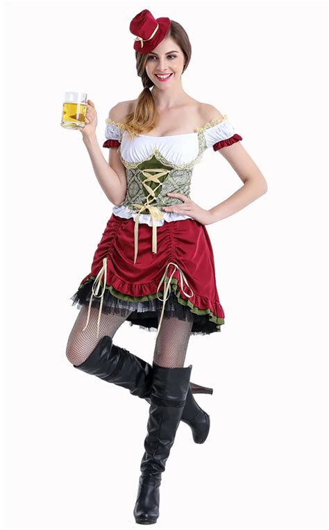 Vocole Women Sexy German Oktoberfest Costume Bavarian Festival Cosplay Fancy Dress Beer Girl