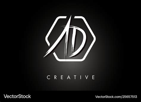 Ad A D Brushed Letter Logo Design With Creative Vector Image