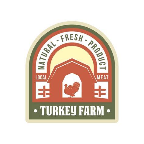 Premium Vector Turkey Farm Emblem Logo Design Vector Illustration