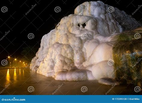 Pamukkale at night stock photo. Image of horizon, mountain - 172395128